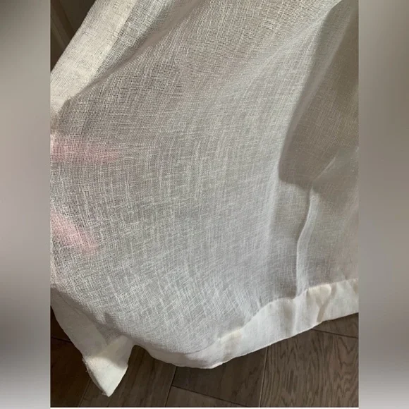 DKNY Paradox Ivory Sheer Curtain Pair 50” x 84” - Picture 2 of 5